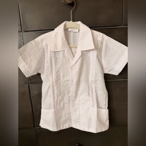 Kary y Paty Crisp White Guayabera Shirt 4T